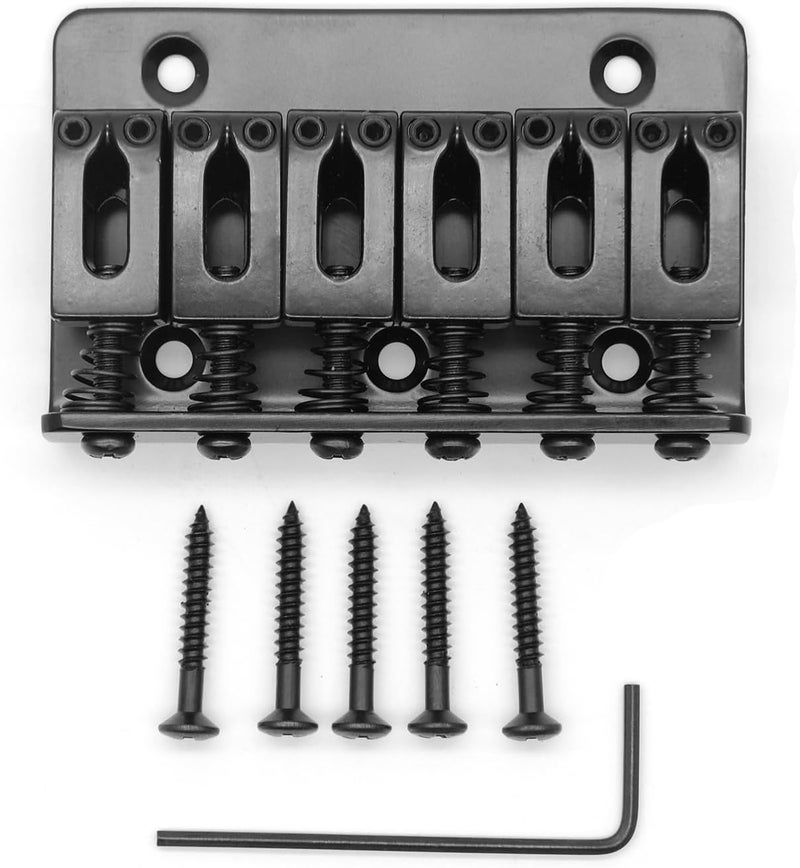 harpfeas 65MM Metal Fixed Hardtail Saddle Bridge Top Load Guitar Tailpiece For 6 string electric guitar or strat guitar (Black) - Image 1